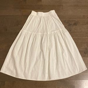 Thanne 100% Linen White Skirt
